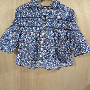 Anthropologie Maeve Blue Floral Blouse